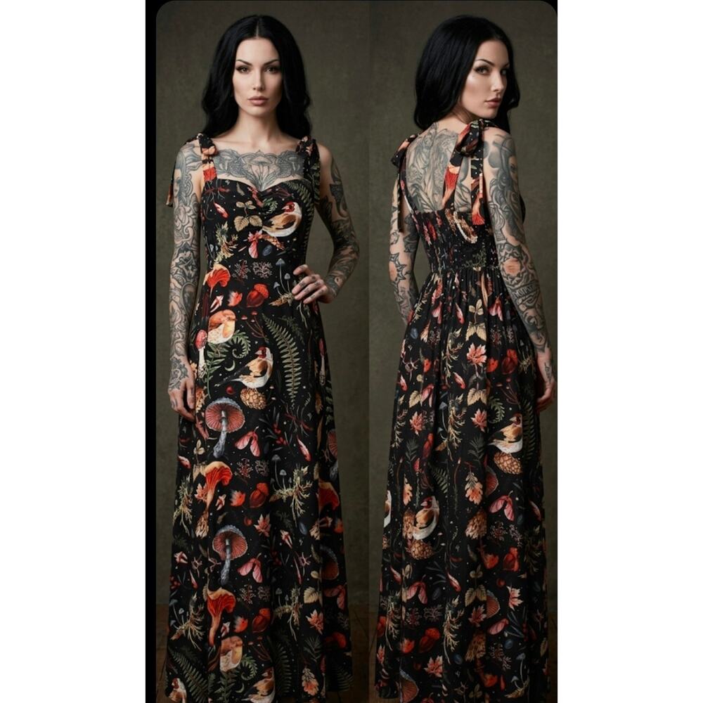 #12 MSRP $43 NWOT CORAMOON MUSHROOM FAIRYLAND FOREST MAXI DRESS ♡SIZE LARGE♡